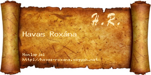Havas Roxána névjegykártya